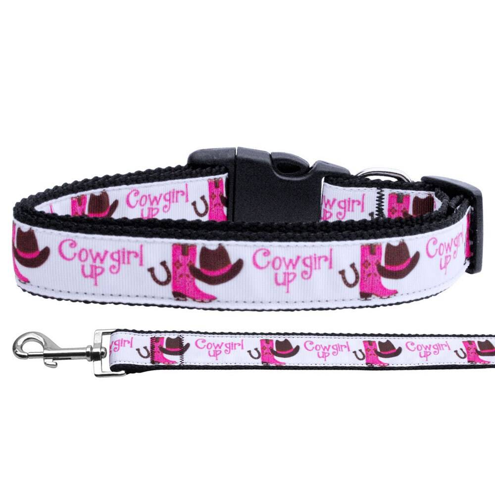 Collar o correa de nailon para perros y gatos, "Cowgirl Up"