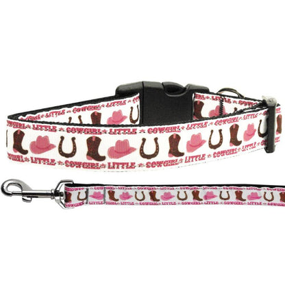 Collar o correa de nailon para perros y gatos, "Little Cowgirl"