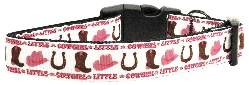 Collar o correa de nailon para perros y gatos, "Little Cowgirl"