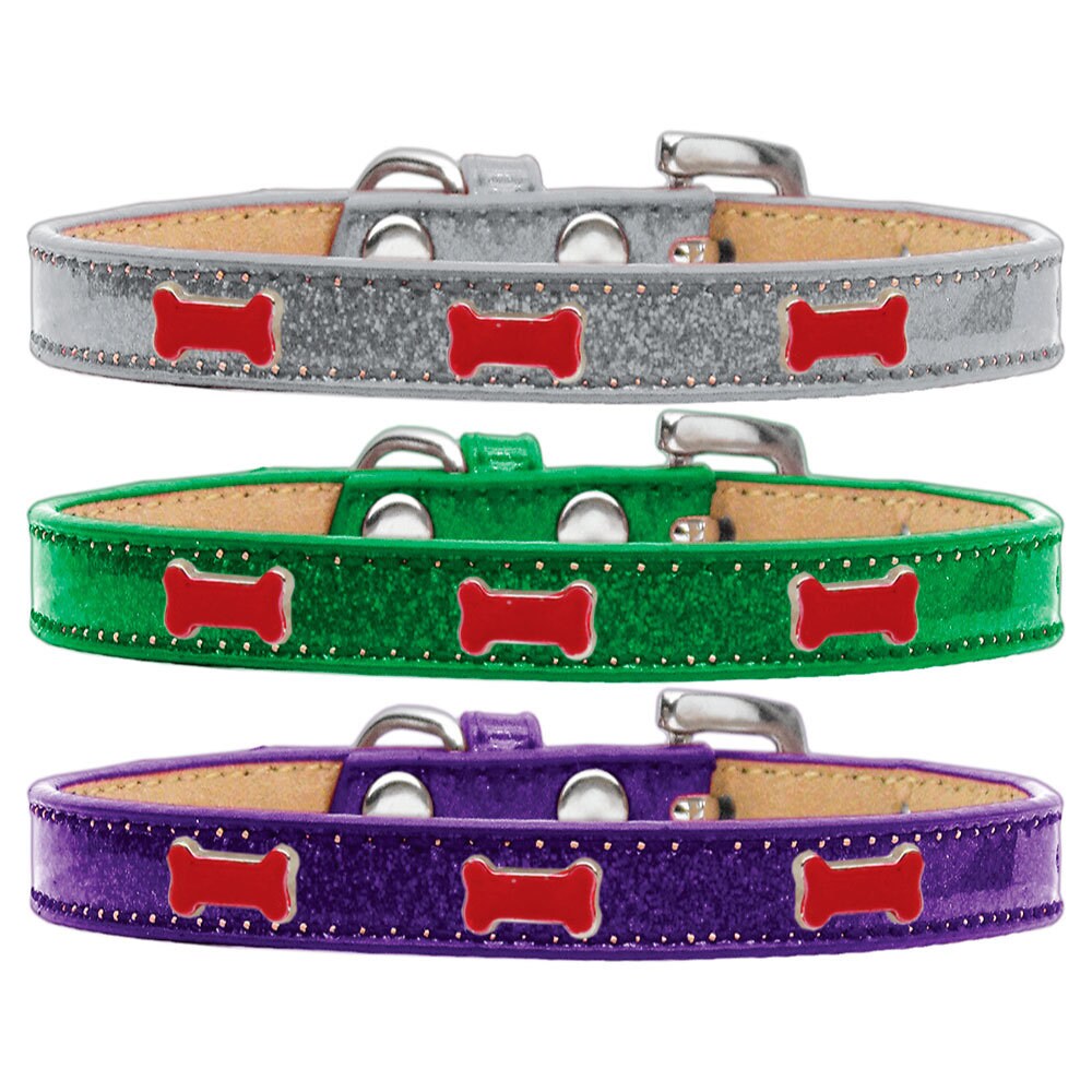 Collar con diseño de helado para perros, cachorros y mascotas, "hueso rojo"