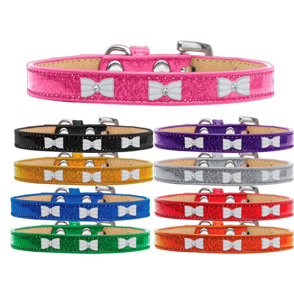 Collar con forma de helado para perros, cachorros y mascotas, "lazo blanco"