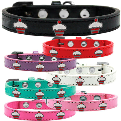 Collar de moda para perros, cachorros y mascotas, "Red Cupcake"