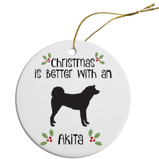 Christmas is Better with an Akita Christmas Tree Ornament