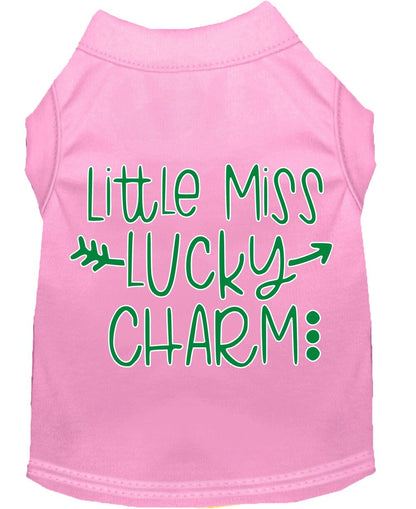 Pet Dog & Cat Shirt Screen Printed, "Little Miss Lucky Charm"