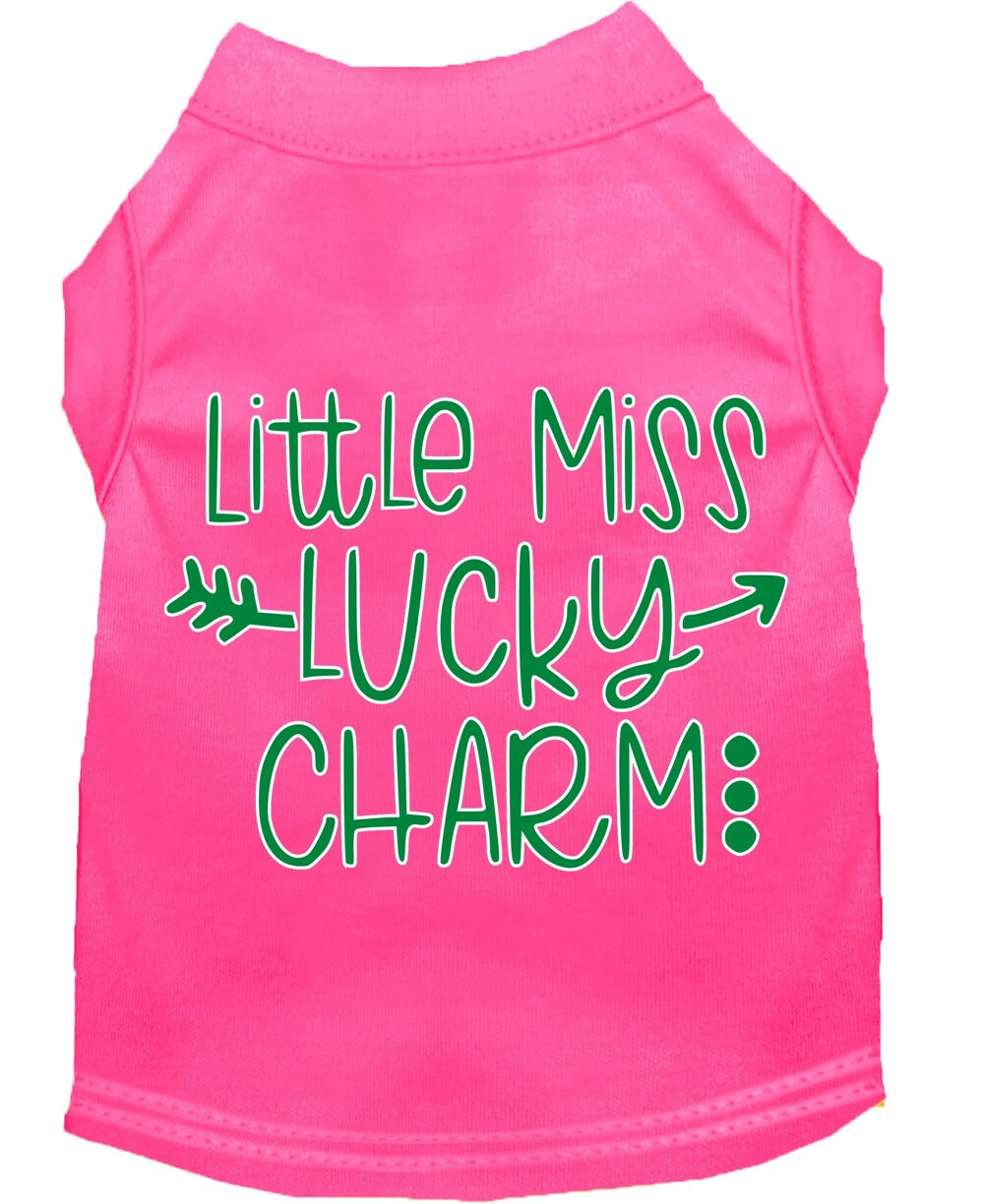 Pet Dog & Cat Shirt Screen Printed, "Little Miss Lucky Charm"