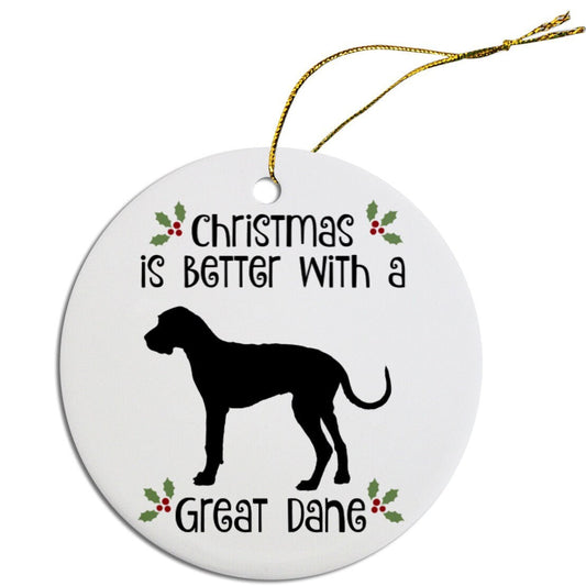 Christmas is Better with a Great Dane Christmas Tree Ornament