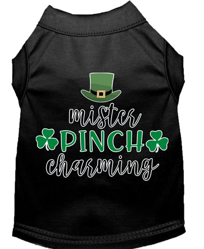 Camiseta para perros y gatos con serigrafía "Mr. Pinch Charming"