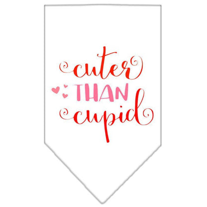 Bandana para mascotas y perros serigrafiada con la frase "Cuter Than Cupid"