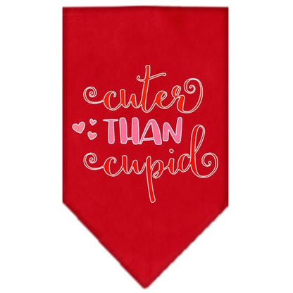 Bandana para mascotas y perros serigrafiada con la frase "Cuter Than Cupid"