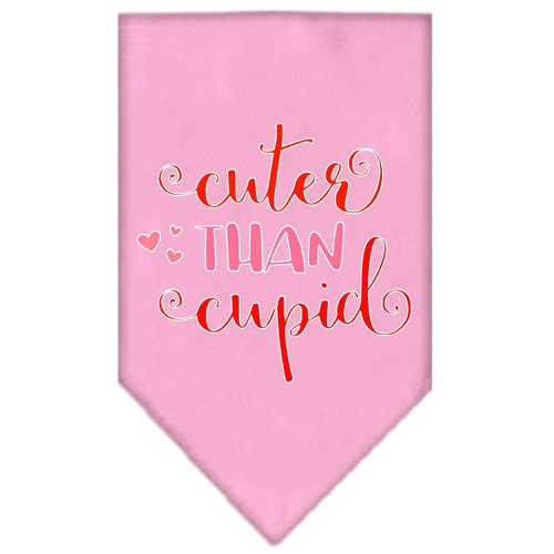 Bandana para mascotas y perros serigrafiada con la frase "Cuter Than Cupid"