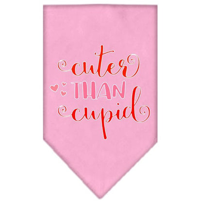 Bandana para mascotas y perros serigrafiada con la frase "Cuter Than Cupid"