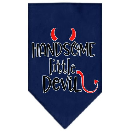 Bandana para mascotas y perros serigrafiada con la frase "Handsome Little Devil"