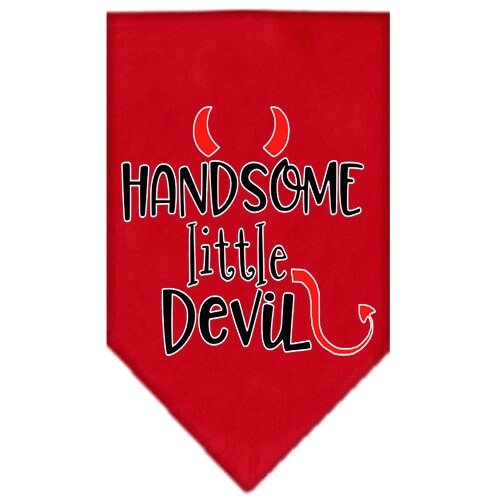 Bandana para mascotas y perros serigrafiada con la frase "Handsome Little Devil"