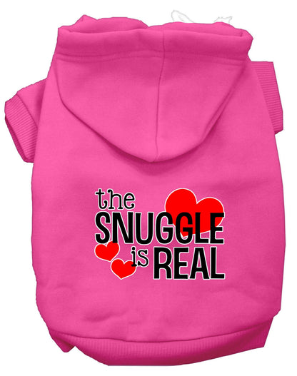 Sudadera con capucha para mascotas, perros y gatos serigrafiada con la frase "The Snuggle Is Real"