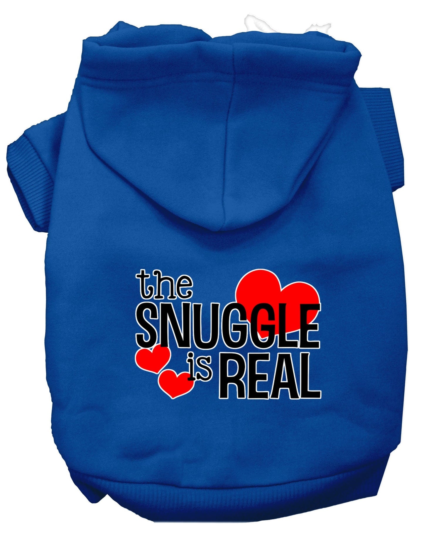 Sudadera con capucha para mascotas, perros y gatos serigrafiada con la frase "The Snuggle Is Real"