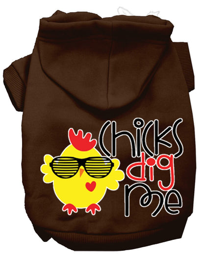 Pet, Dog & Cat Hoodie Screen Printed, "Chicks Dig Me"