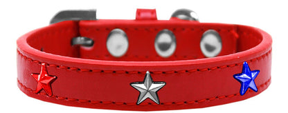 Collar de moda para perros, cachorros y mascotas Widget, "Estrellas rojas, blancas y azules"