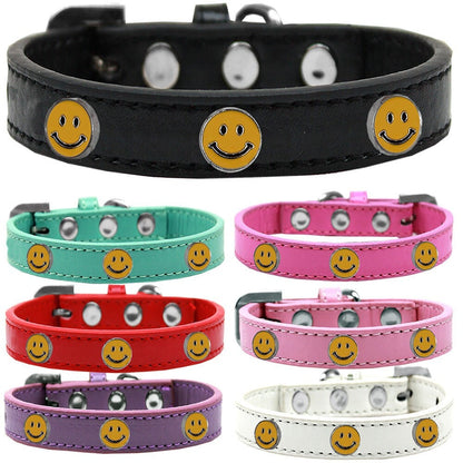 Collar de moda para perros, cachorros y mascotas, "Happy Face"