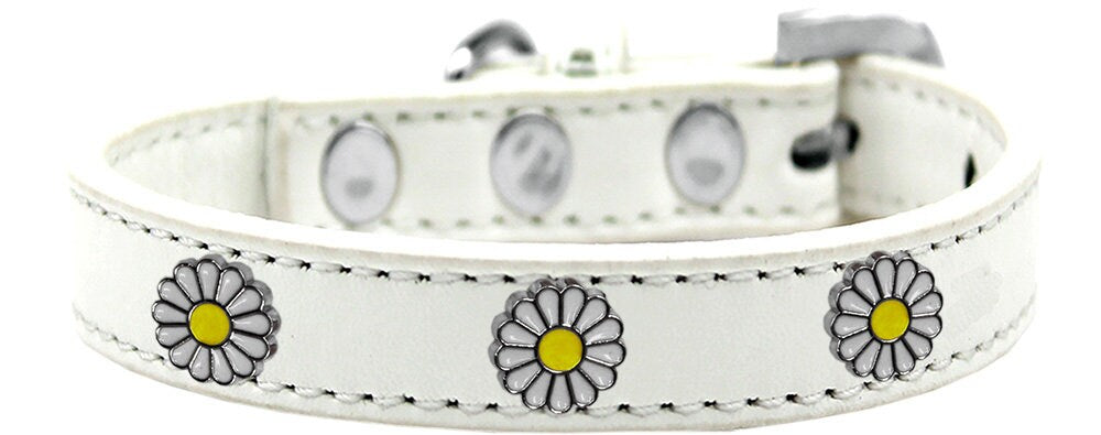 Dog, Puppy and Pet Widget Fashion Collar, "White Daisies"