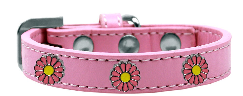 Dog, Puppy and Pet Widget Fashion Collar, "Pink Daisies"