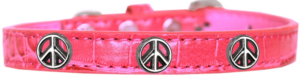 Dog, Puppy & Pet Designer Croc Widget Collar, "Peace Sign"