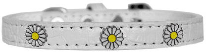 Dog, Puppy & Pet Designer Croc Widget Collar, "White Daisies"