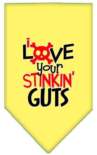 Bandana para mascotas y perros serigrafiada con la frase "Love Your Stinkin Guts"