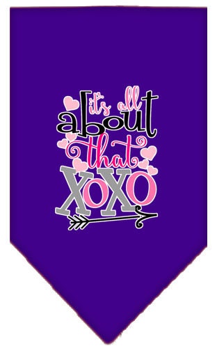 Pet and Dog Bandana Screen Printed, "It's All About That XOXO"