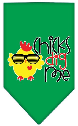 Bandana para mascotas y perros serigrafiada con la frase "Chicks Dig Me"