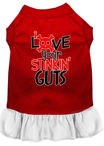 Dog Dress, Pet Dog & Cat Dress Screen Printed, "Love Your Stinkin Guts"