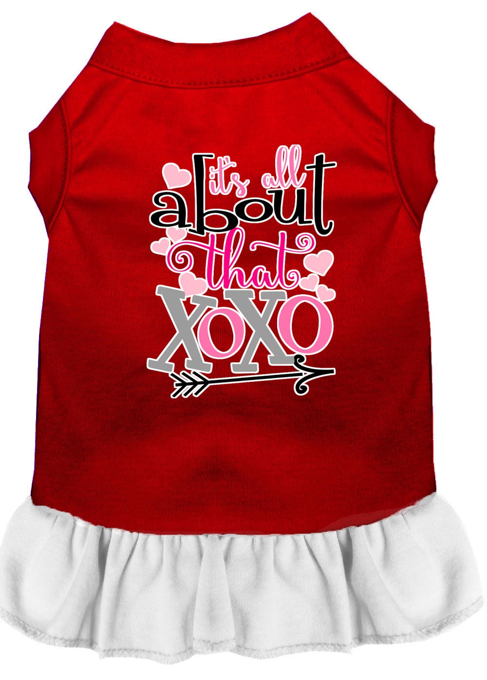 Vestido para perros, vestido para perros y gatos con serigrafía "All About That XOXO"