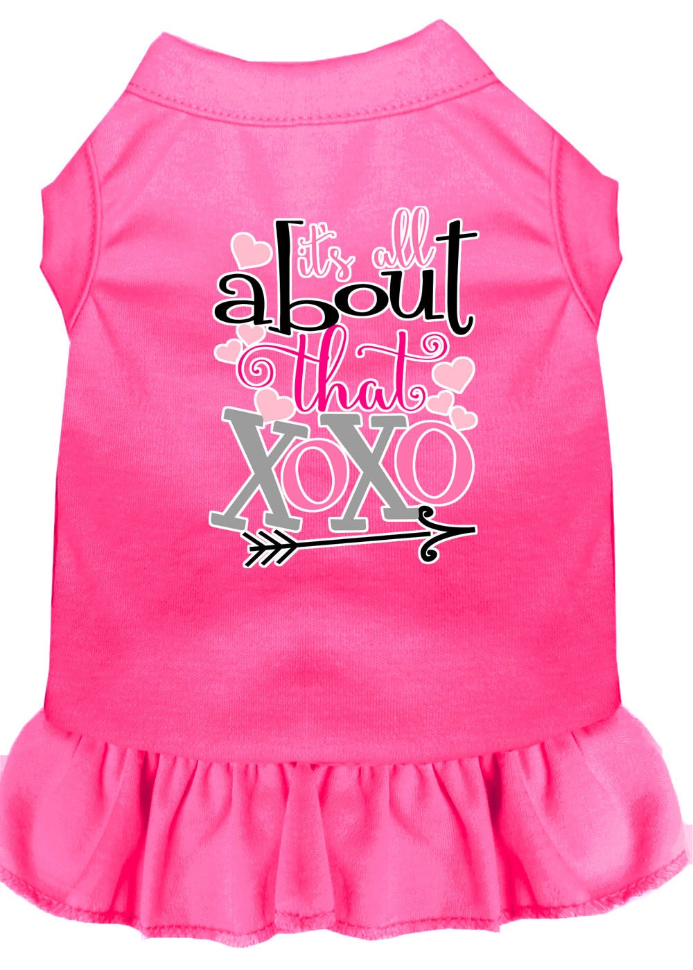 Vestido para perros, vestido para perros y gatos con serigrafía "All About That XOXO"