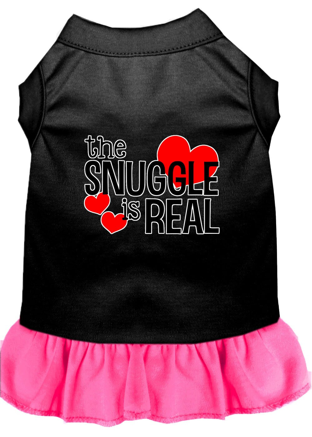 Dog Dress, Pet Dog & Cat Dress Screen Printed, "The Snuggle Is Real"