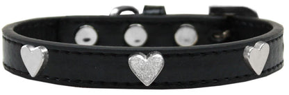 Collar de moda para perros, cachorros y mascotas, "Corazón plateado"