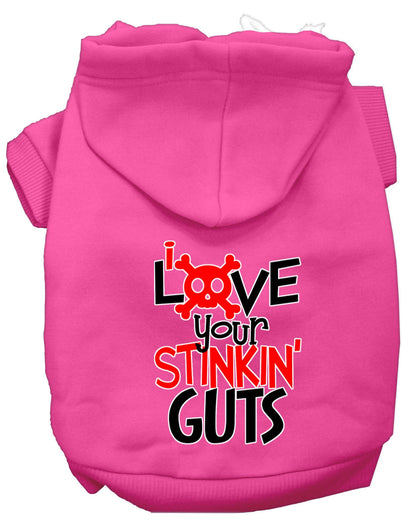 Sudadera con capucha para mascotas, perros y gatos con la frase "Love Your Stinkin Guts" (Ama tus apestosas tripas)