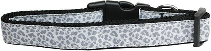 Pet Dog & Cat Nylon Collar or Leash, "Silver Leopard"