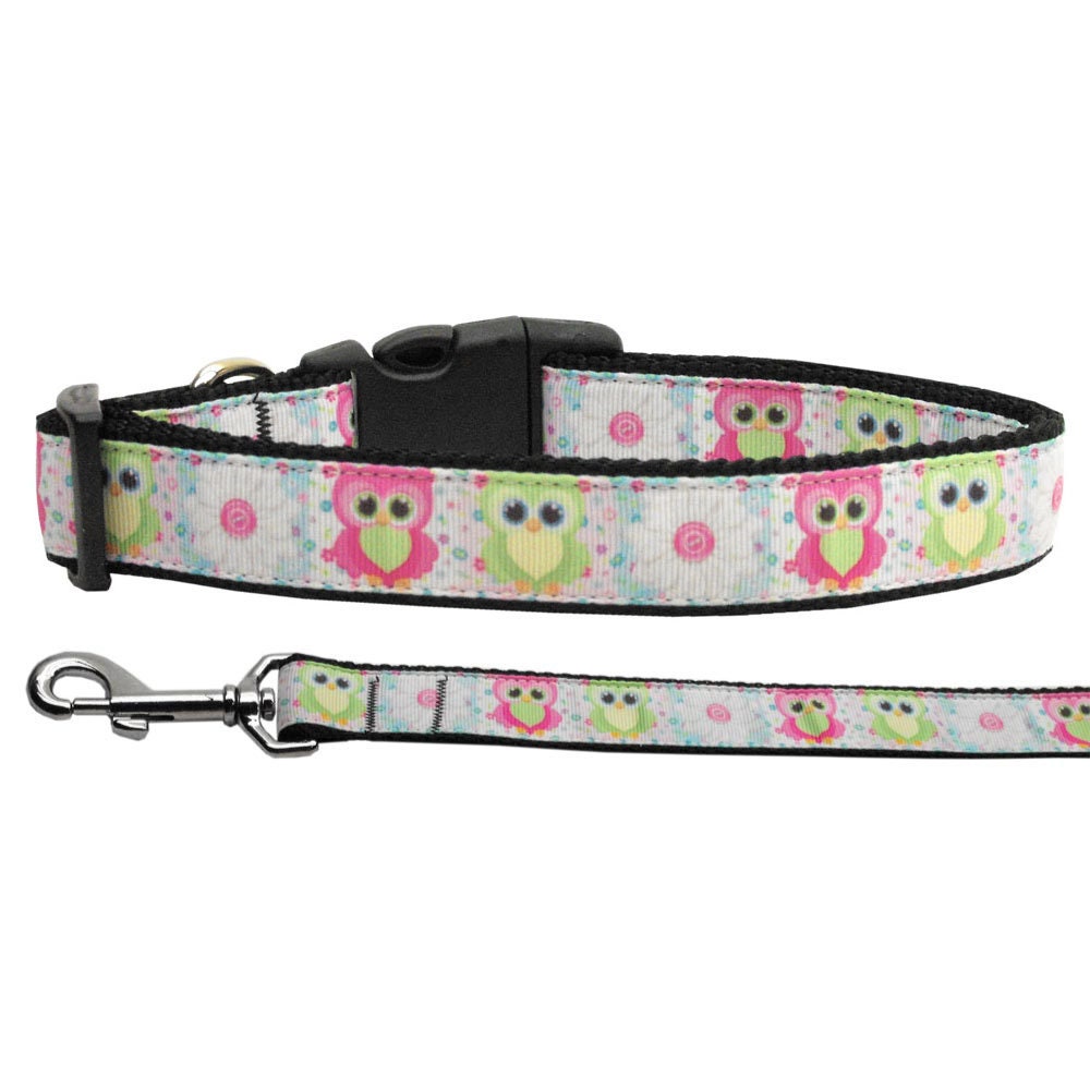 Collar o correa de nailon para perros y gatos, "Sweet As Sugar Owls"