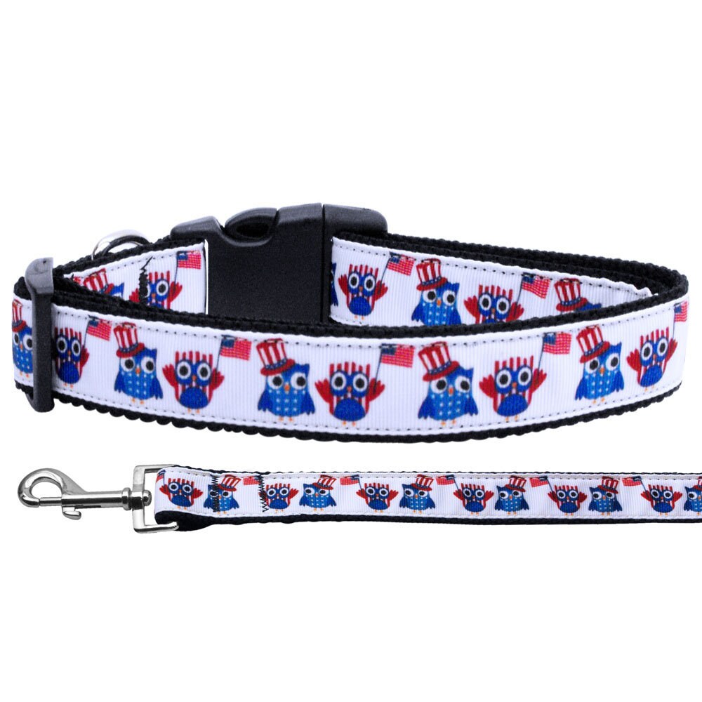 Collar o correa de nailon para perros y gatos, "American Owls"