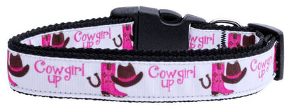 Collar o correa de nailon para perros y gatos, "Cowgirl Up"