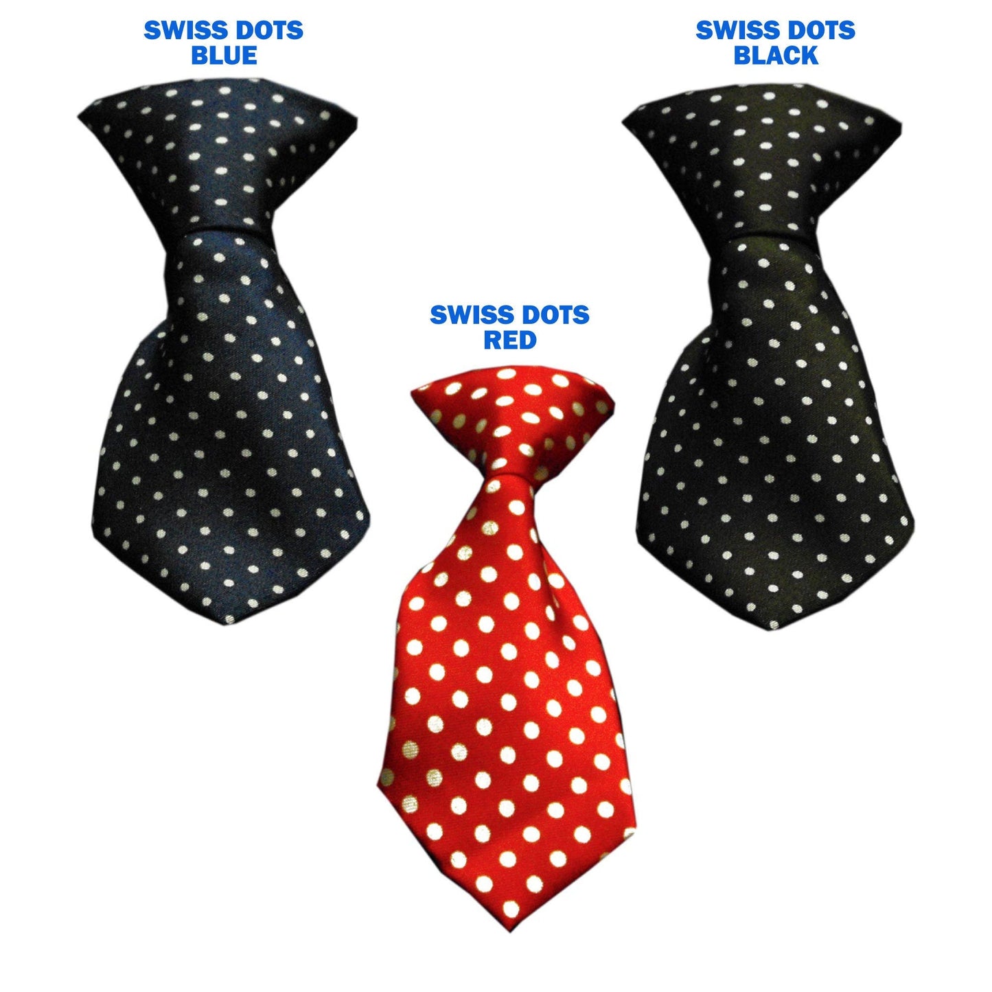 Corbatas para mascotas, perros y gatos, "Swiss Dots Group" *¡Disponibles en 3 opciones de impresión diferentes!*