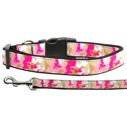 Collar o correa de nailon para perros y gatos, "camuflaje rosa"