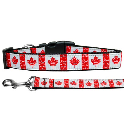 Collar o correa de nailon para perros y gatos, "Bandera canadiense en espiral"