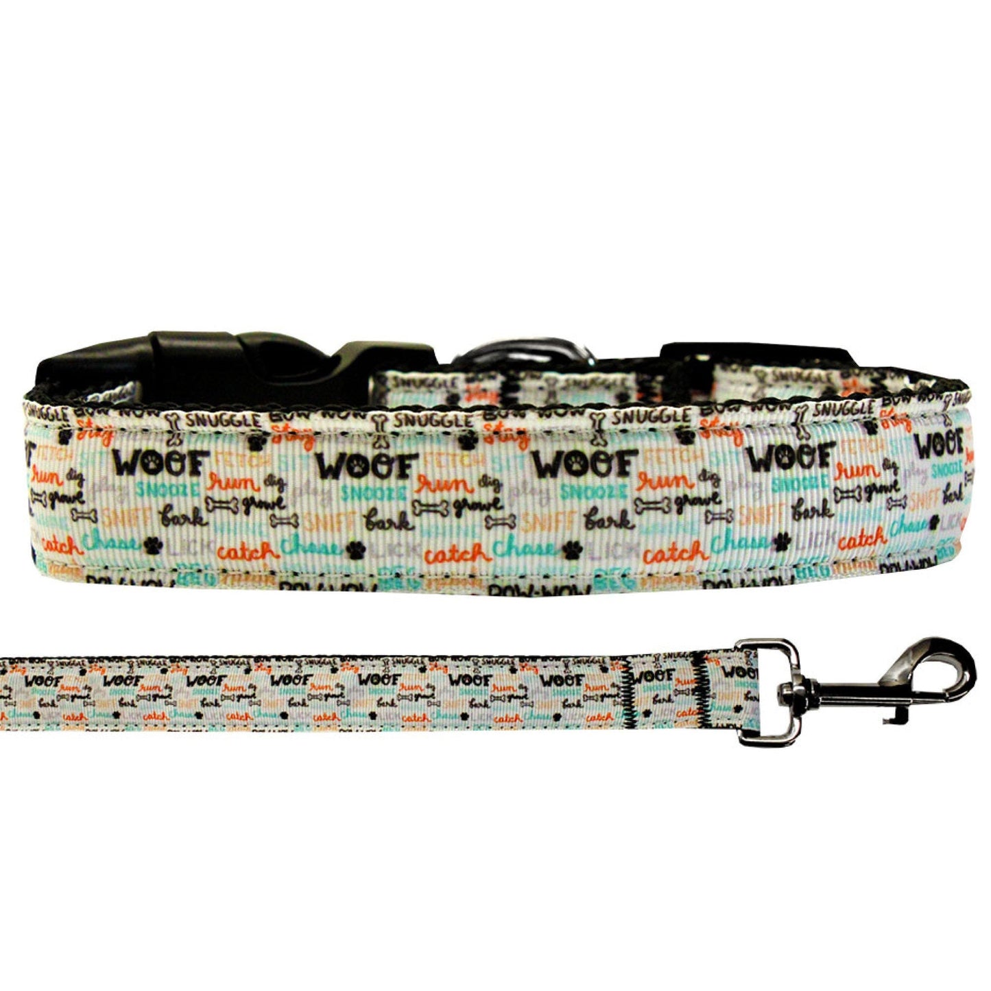 Collar o correa de nailon para perros y gatos, "Woofs A Lot"