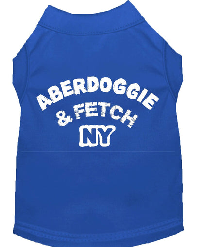 Pet Dog & Cat Shirt Screen Printed, "Aberdoggie and Fetch NY"