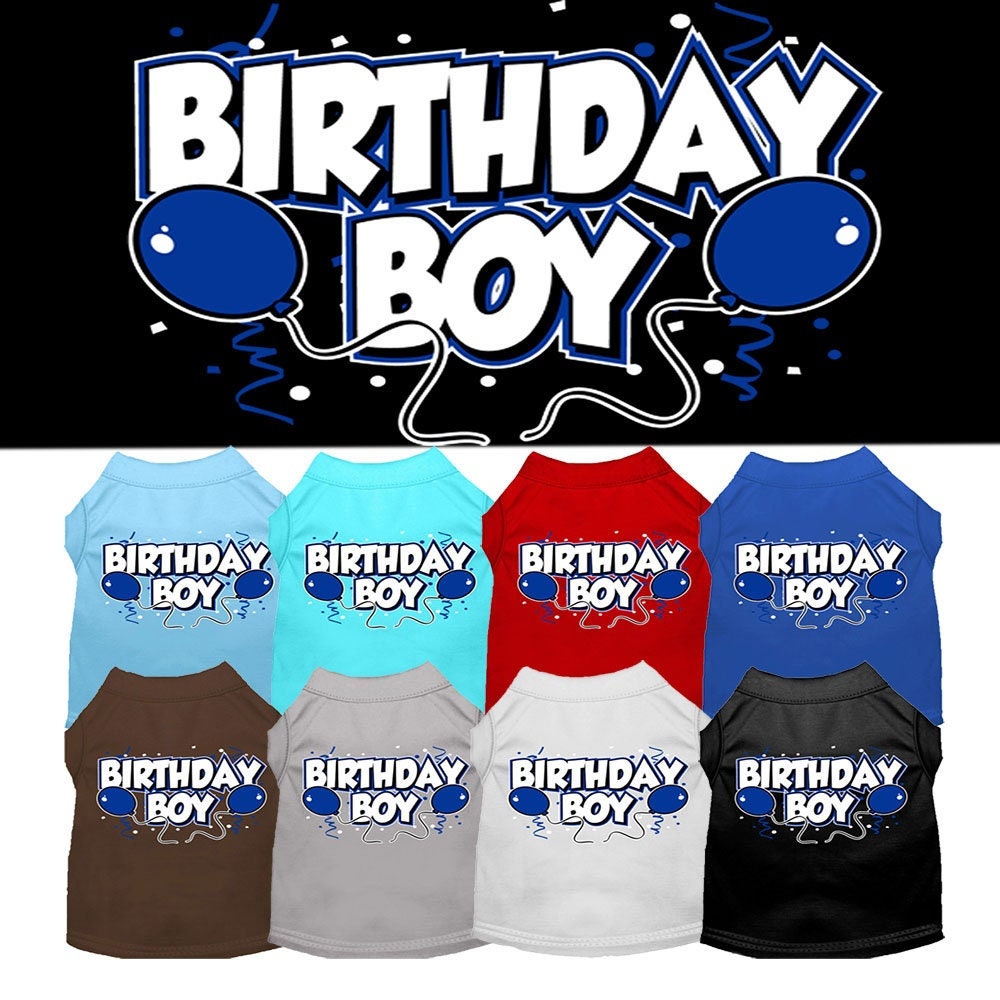 Camiseta para perro y gato con serigrafía "Birday Boy"