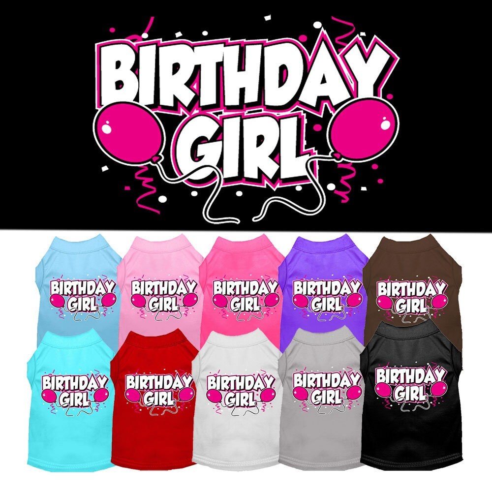 Camiseta para perro y gato con serigrafía "Birday Girl"