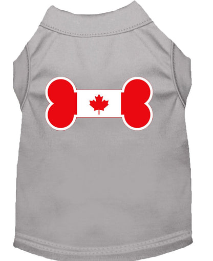 Pet Dog & Cat Shirt Screen Printed, "Bone Shaped Canadian Flag"