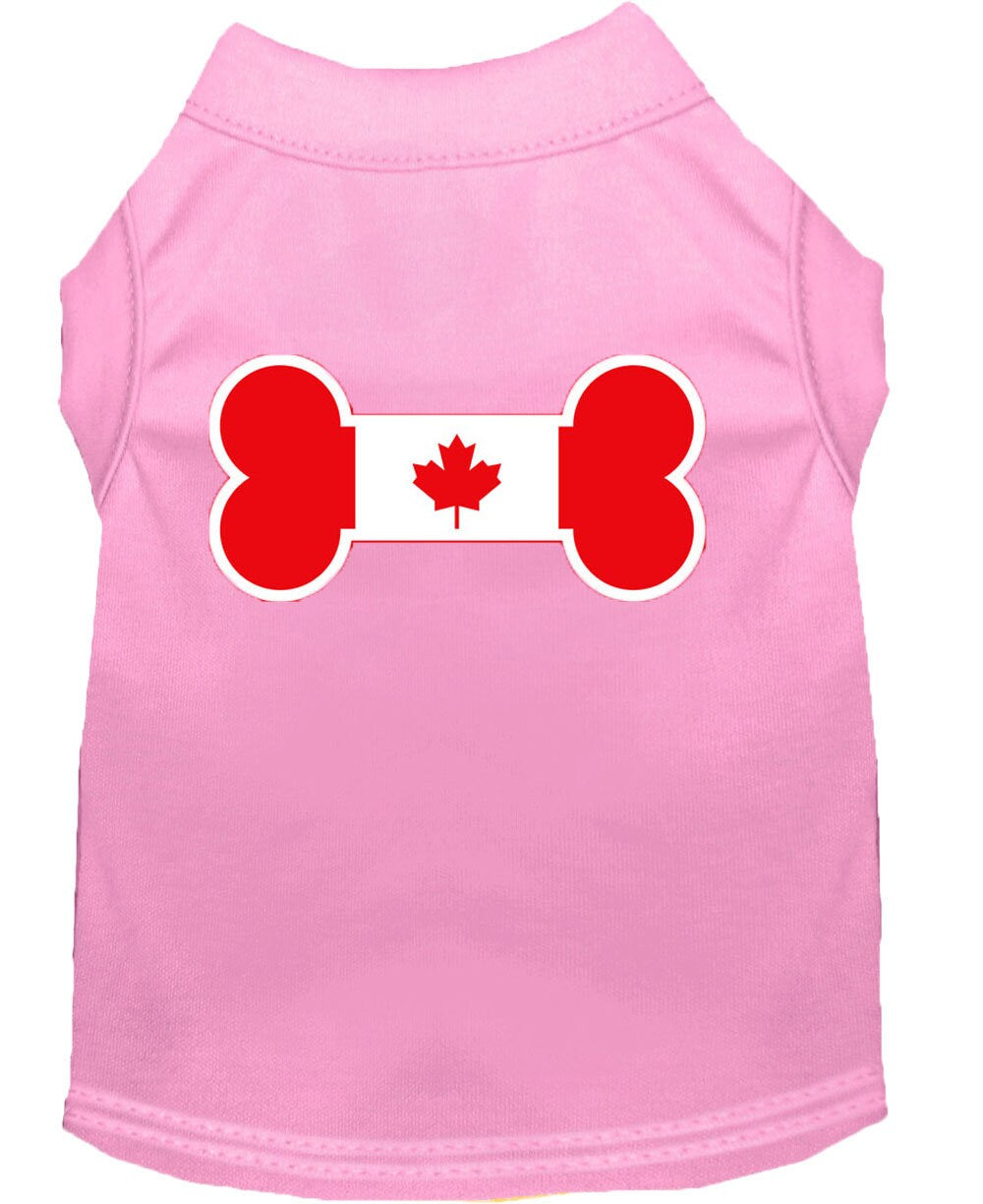 Pet Dog & Cat Shirt Screen Printed, "Bone Shaped Canadian Flag"