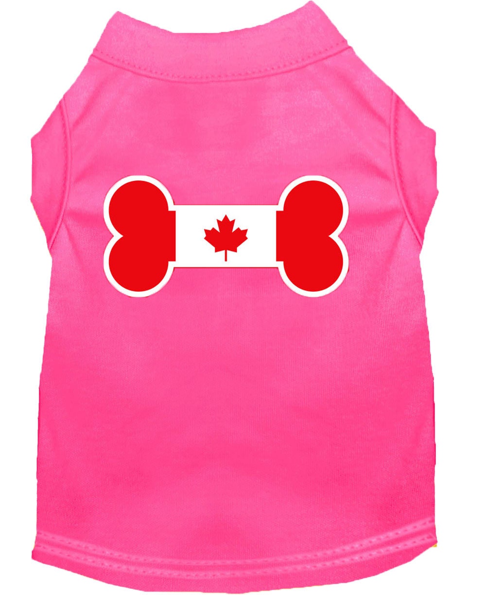 Pet Dog & Cat Shirt Screen Printed, "Bone Shaped Canadian Flag"