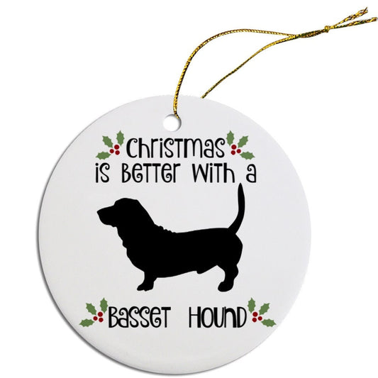 Christmas is Better with a Basset Hound Christmas Tree Ornament